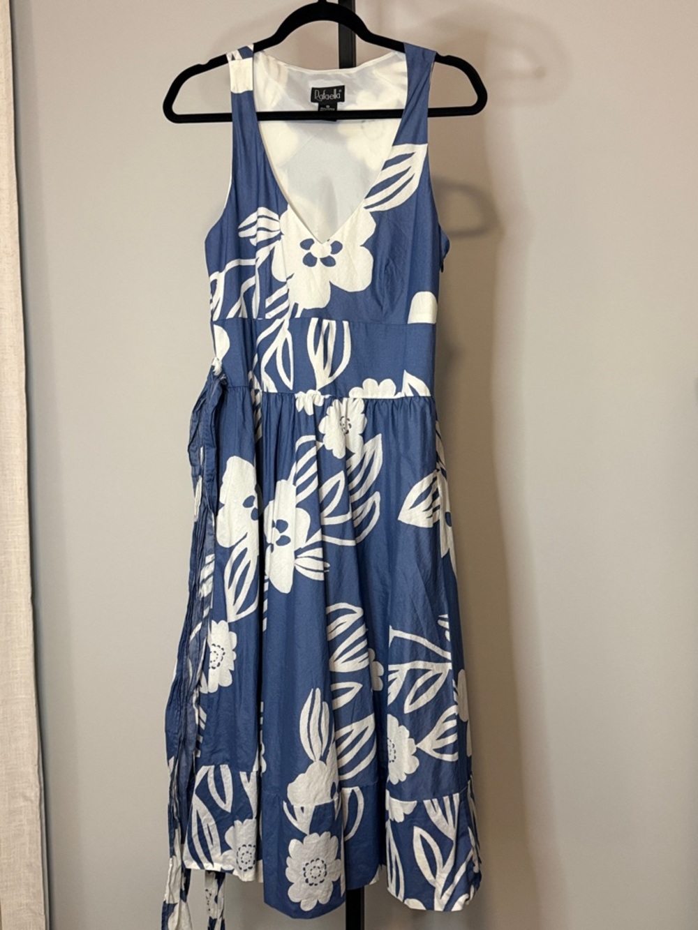 Rafaella Blue and White Floral Midi Dress